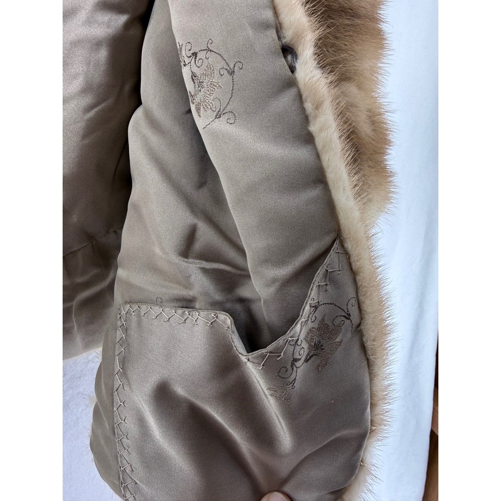 Vintage Raphaels Mobile Mink Fur Stole Capelet Honey Brown Formal Wrap Pockets - Picture 7 of 10
